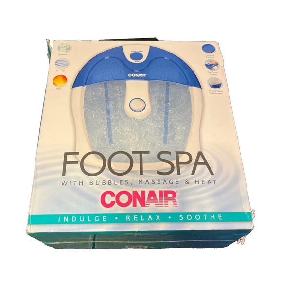 Conair Foot Spa w Bubbles Massage & Heat Indulge Relax Soothe Used w Damaged Box - Picture 1 of 6